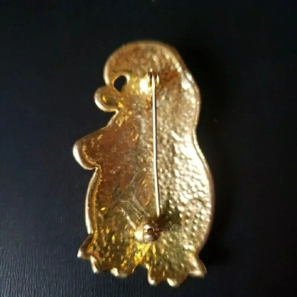 Vintage 80's Penguin Brooch Enamel winter Christmas Holiday  2inch